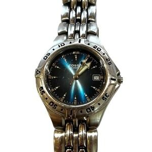 Fossil‎ Blue Watch Blue Dial WR 100m Rotating Bezel Women's Watch
